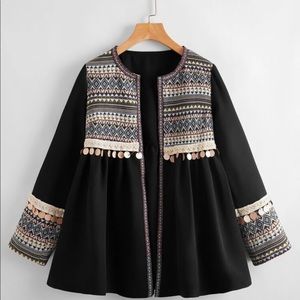 NWOT Geo Print Swing Coat